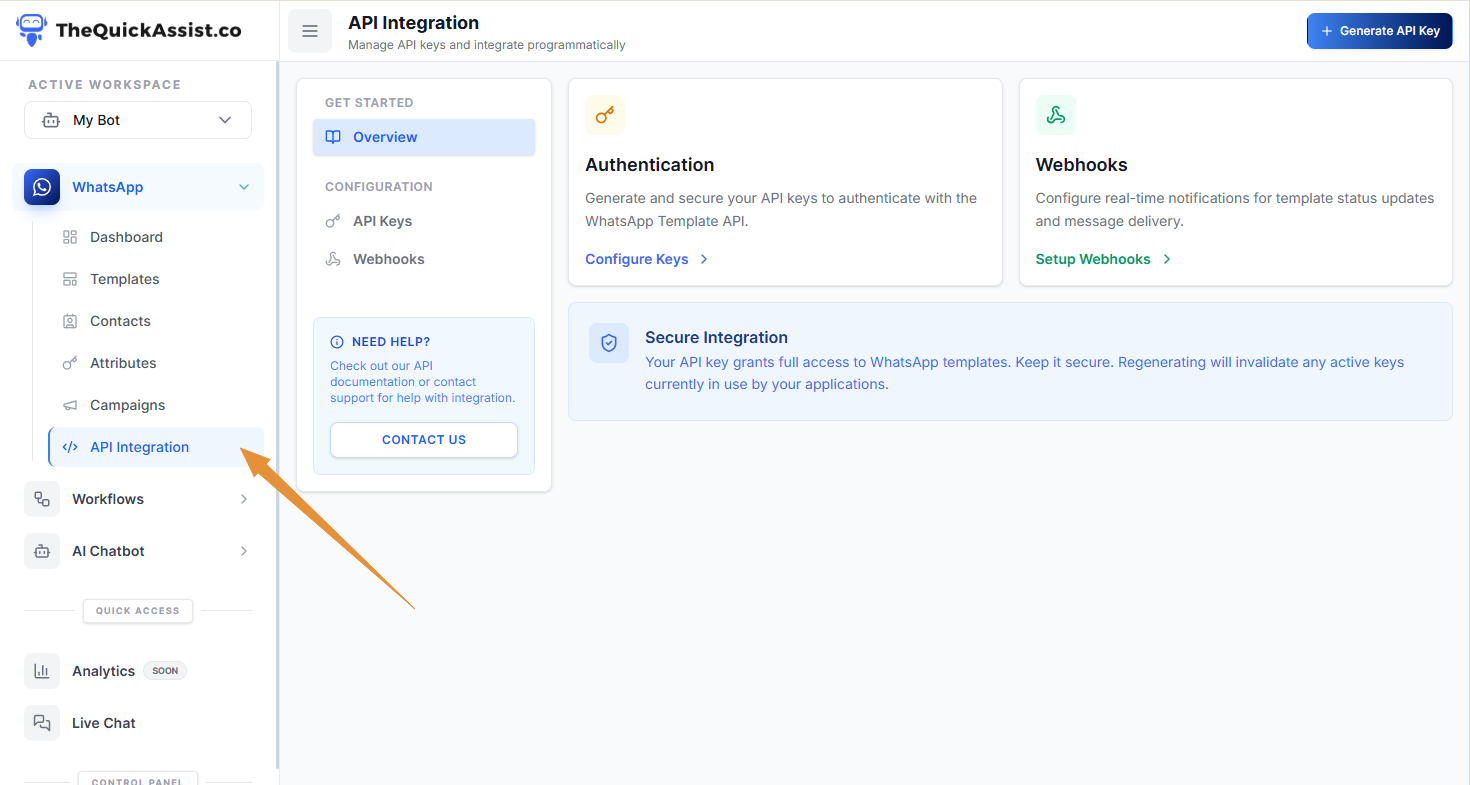 API Integration Tab